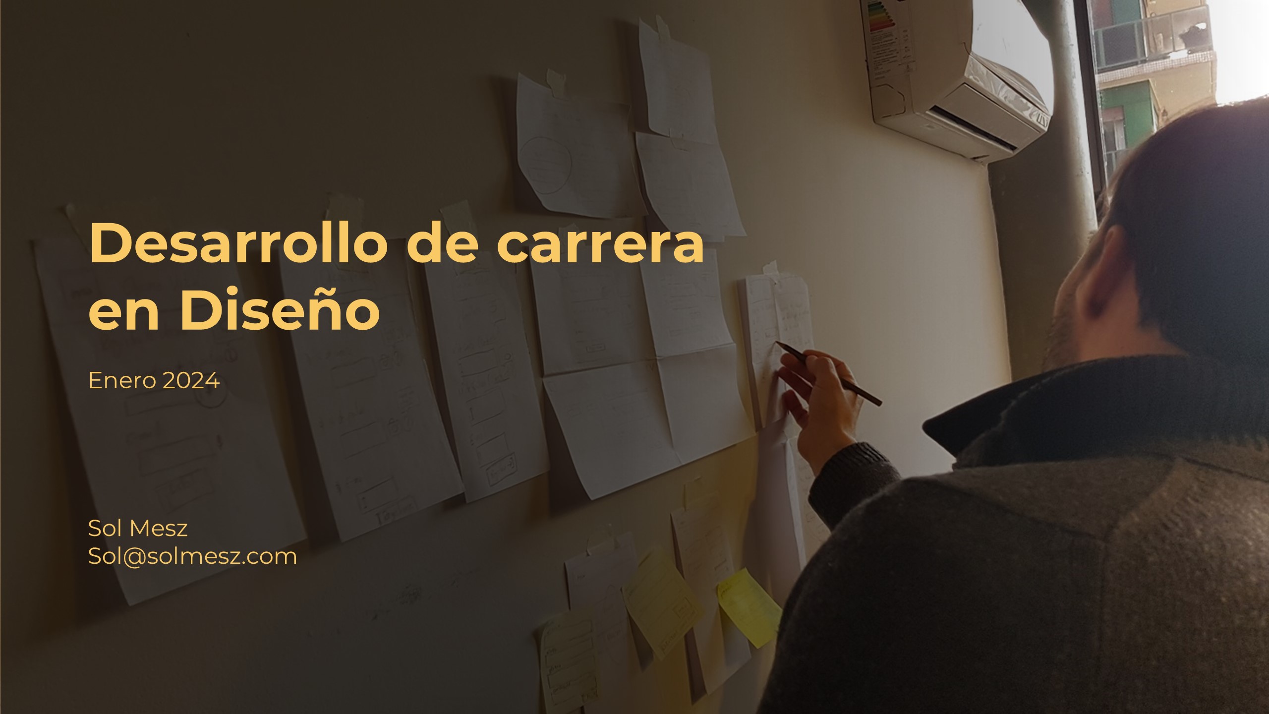 Portada de la charla "Desarrollo de Carrera en Diseño y UX"