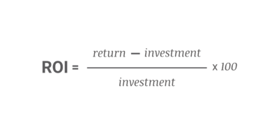 Image showing the formula to calculate the ROI (return on investment) of Design 